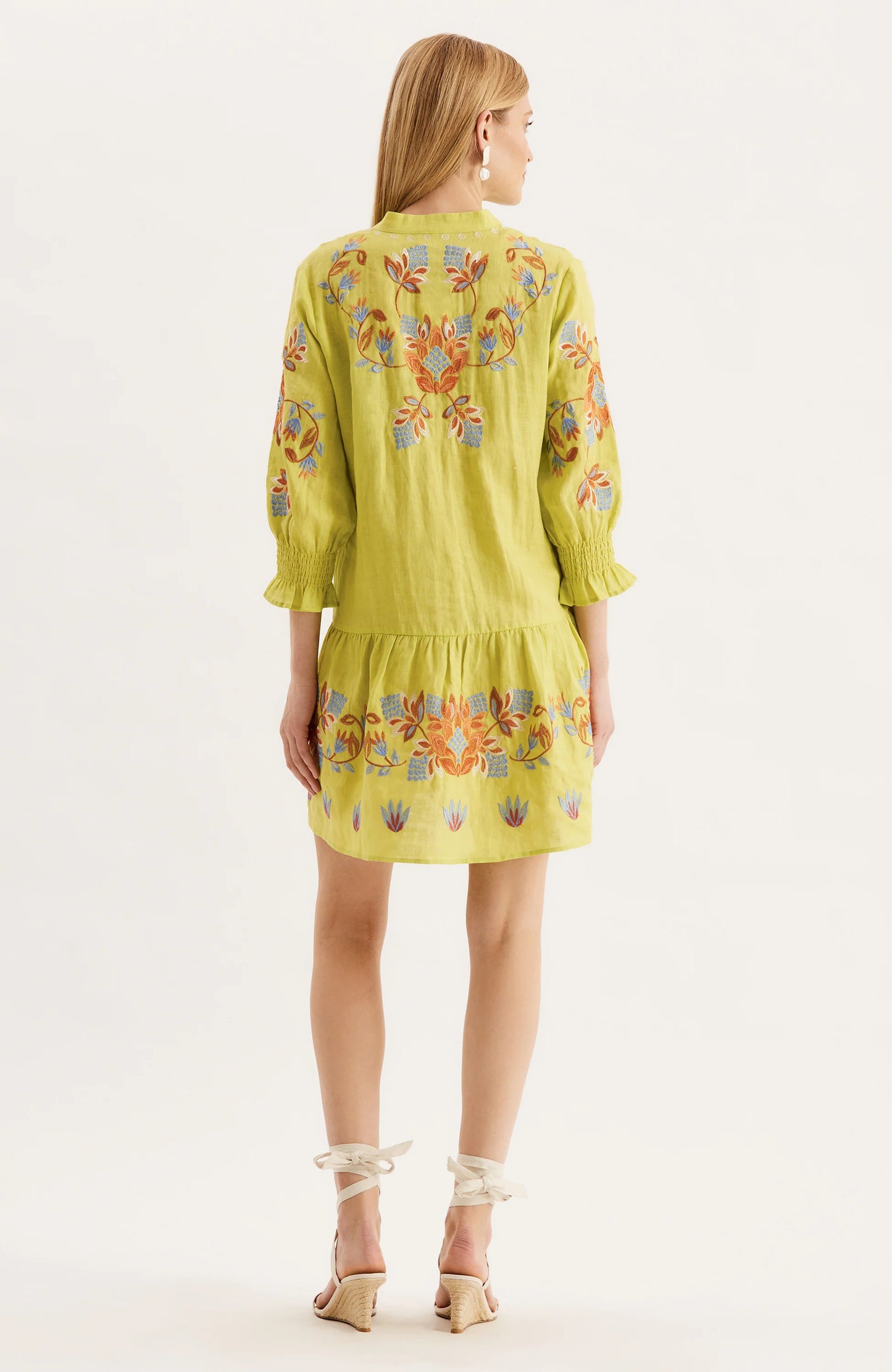 Niki Linen Dress - Wild Lime - BAY WINDOW