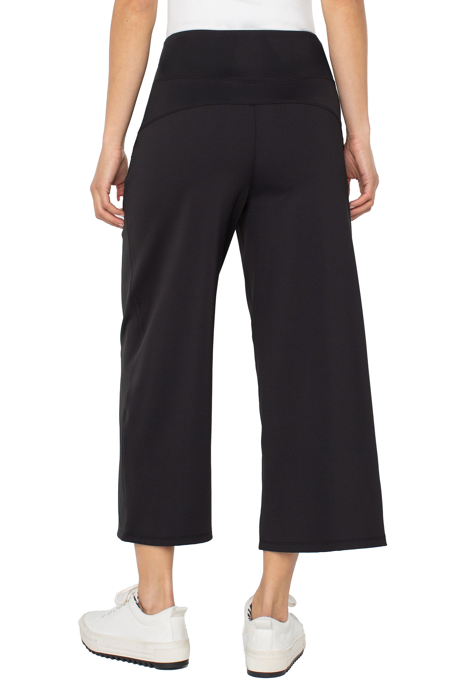 Crop Wide Leg Tech Pant 23' Inseam - Black - BAY WINDOW