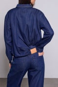 Bubble Denim Jacket w/ Back Pleat Detail