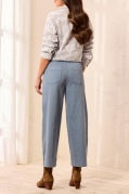 Comfort Stretch High Rise Palazzo Pants - Blue Fog