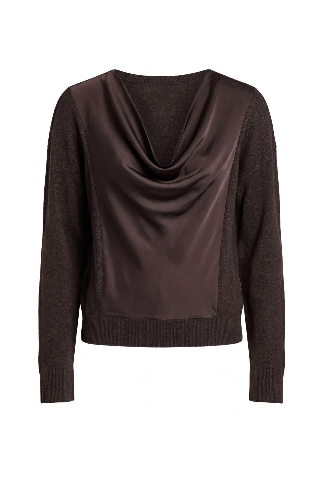 Long Sleeve Drape Neck Sweater Hybrid