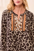 L/S Dress w/ Border Print - Maple