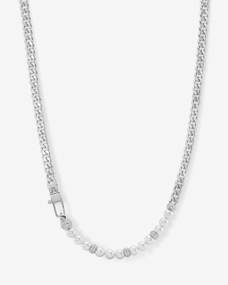Julian Loves Pearls Necklace 5mm Silver