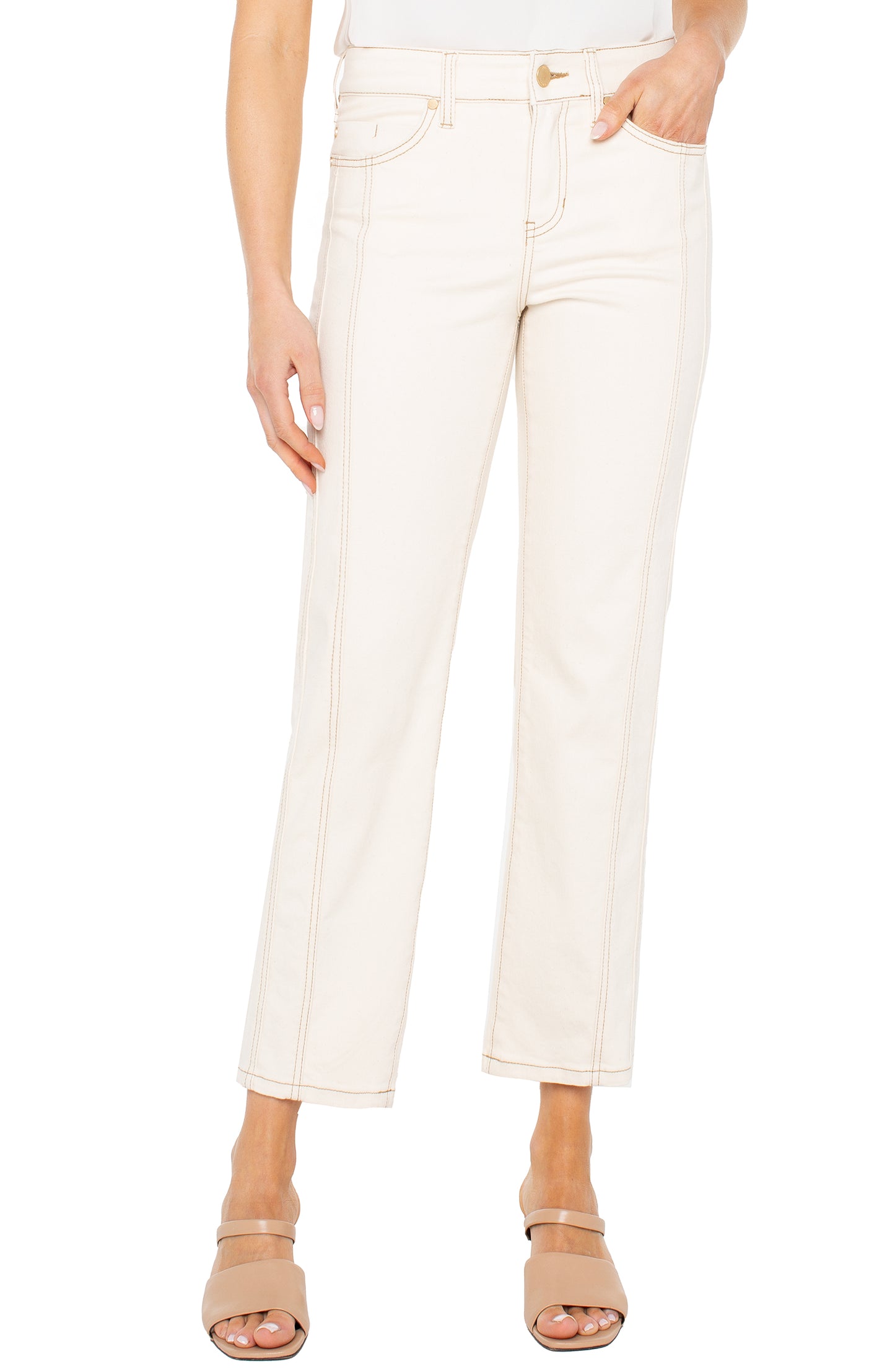 Kennedy Crop Straight w/ Seaming 27' Inseam - Seaside Dunes - BAY WINDOW