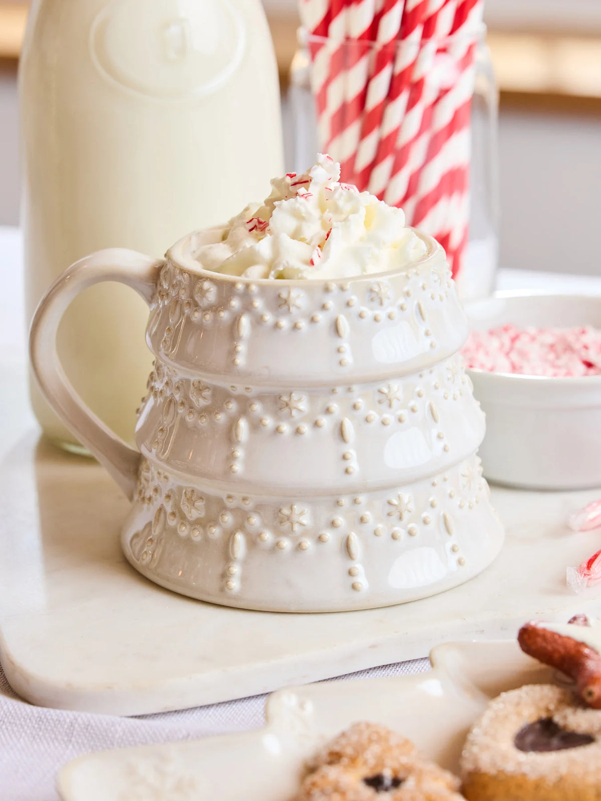 Sculpted White Tree Mug