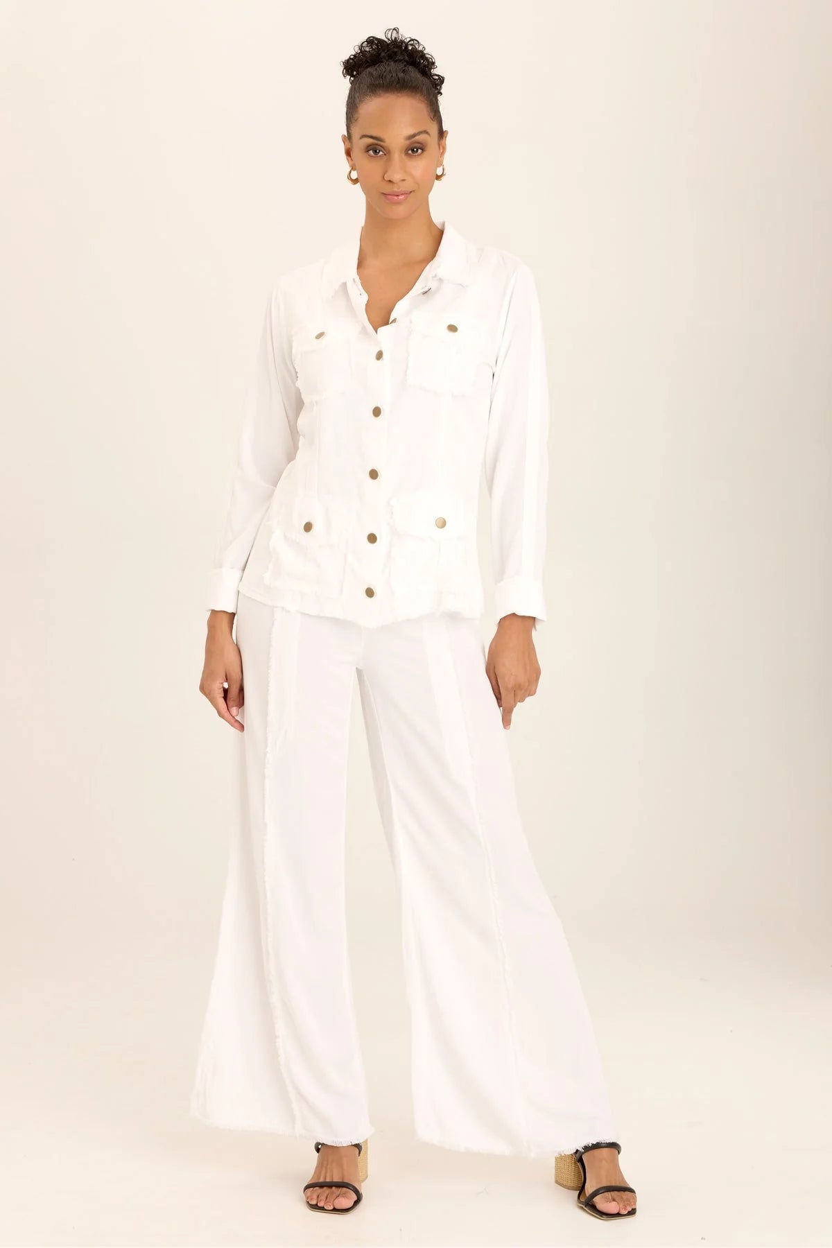 Twill Safari Jacket - White - BAY WINDOW
