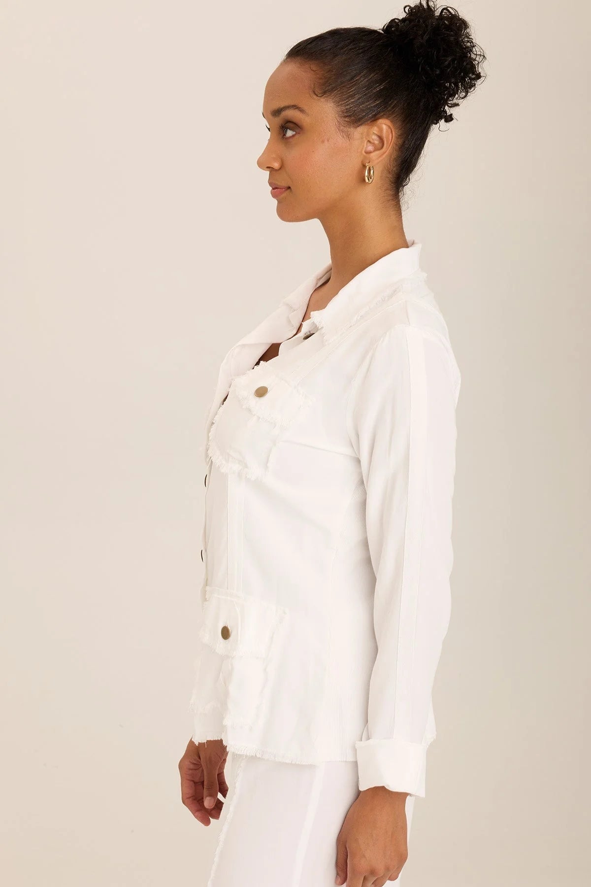 Twill Safari Jacket - White - BAY WINDOW