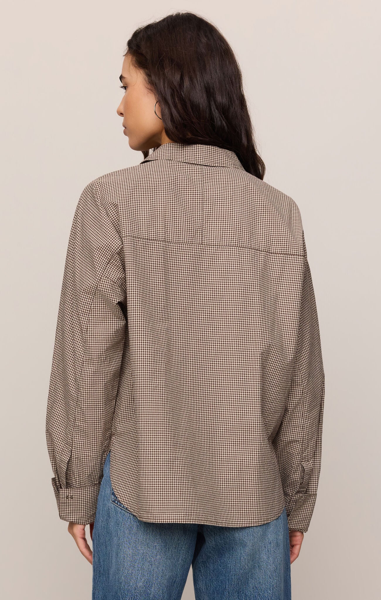 On Duty Gingham Button Up Top