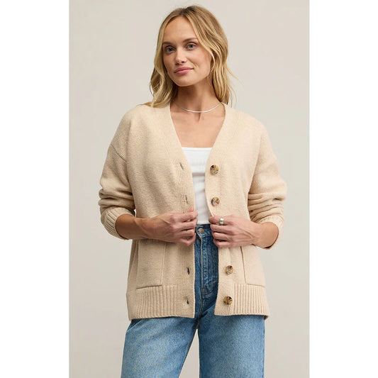 Theo Cardigan - Champagne Heather - BAY WINDOW