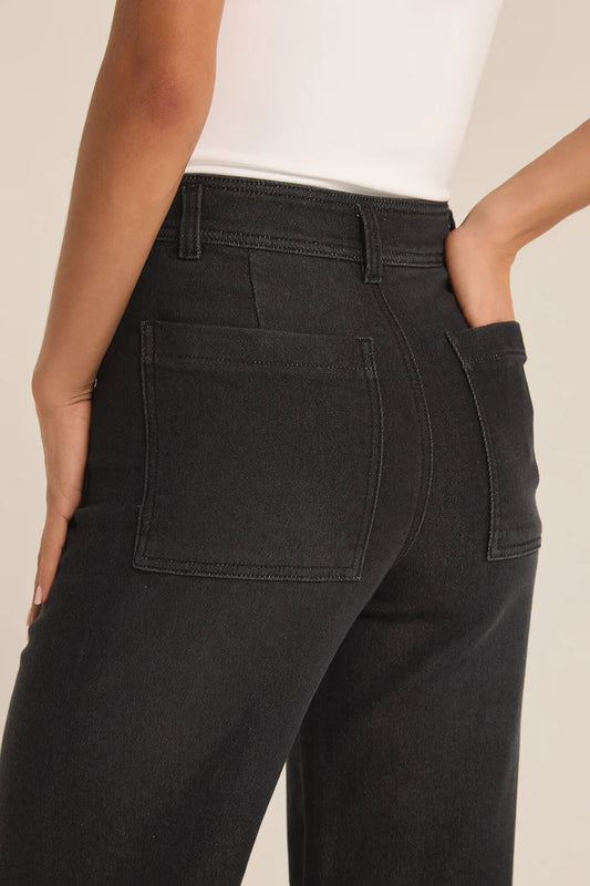 Rilynn Wide Leg Denim Trouser - BAY WINDOW