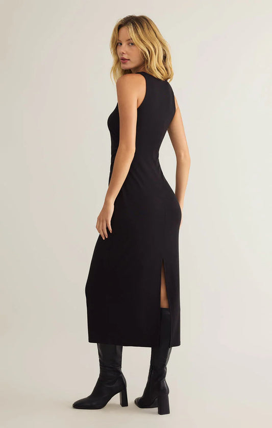 Adison Midi Dress - Black - BAY WINDOW