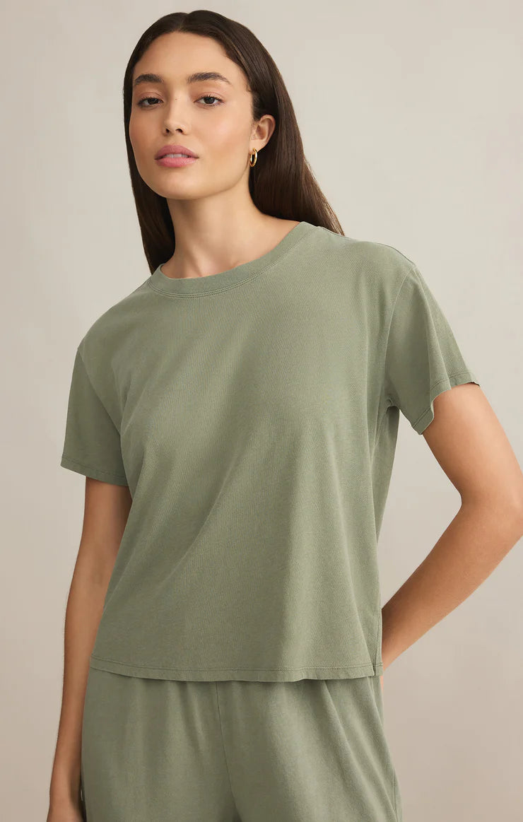Go To Washed Tee - Avocado - BAY WINDOW