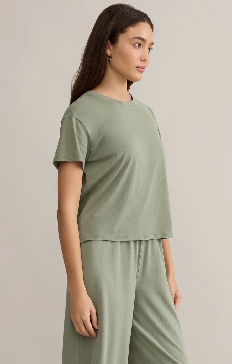 Go To Washed Tee - Avocado - BAY WINDOW