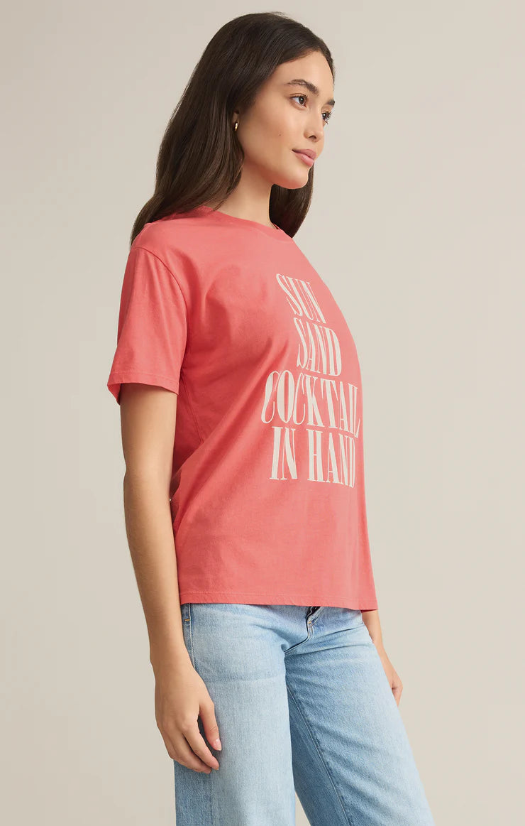 Sun & Sand Boyfriend Tee - Sunset Pink - BAY WINDOW