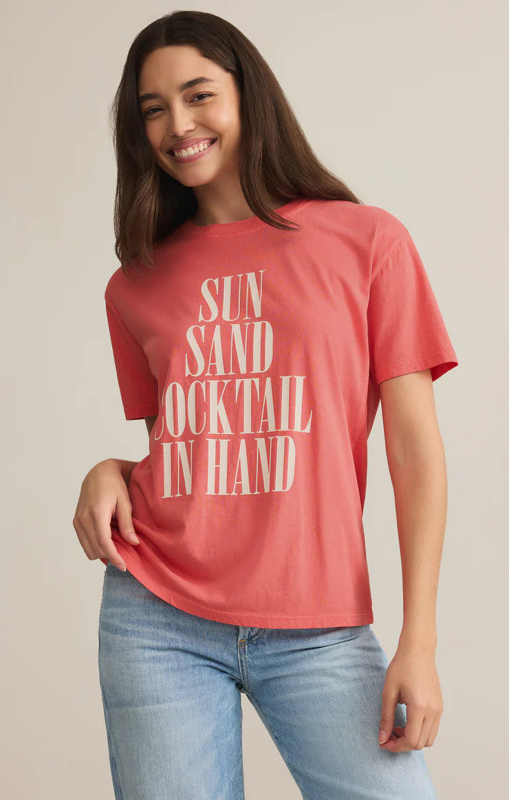 Sun & Sand Boyfriend Tee - Sunset Pink - BAY WINDOW