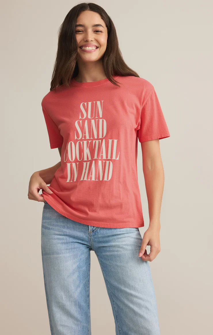 Sun & Sand Boyfriend Tee - Sunset Pink - BAY WINDOW