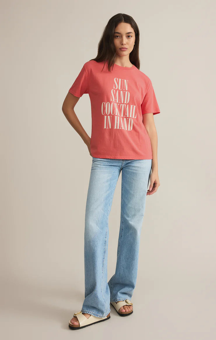 Sun & Sand Boyfriend Tee - Sunset Pink - BAY WINDOW