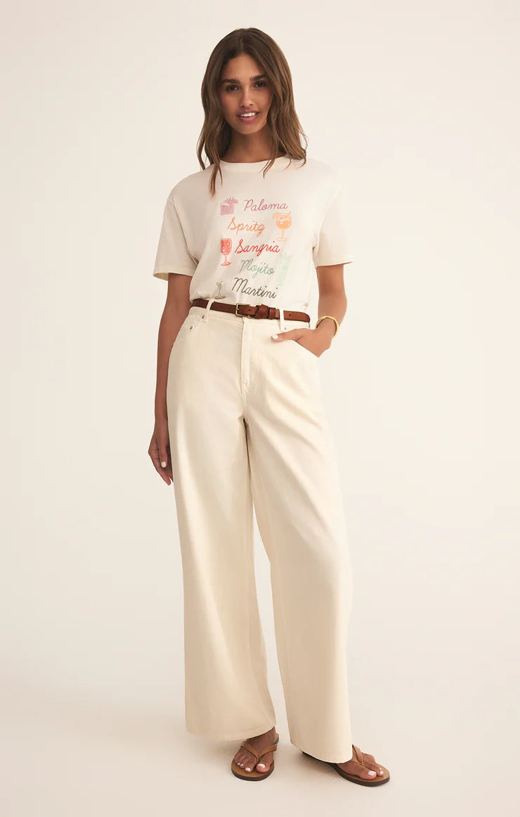 Cocktails Boyfriend Tee - Sea Salt - BAY WINDOW