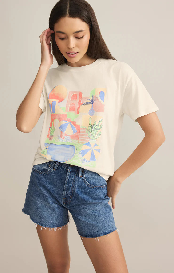 Fun & Sun Boyfriend Tee - Sea Salt - BAY WINDOW