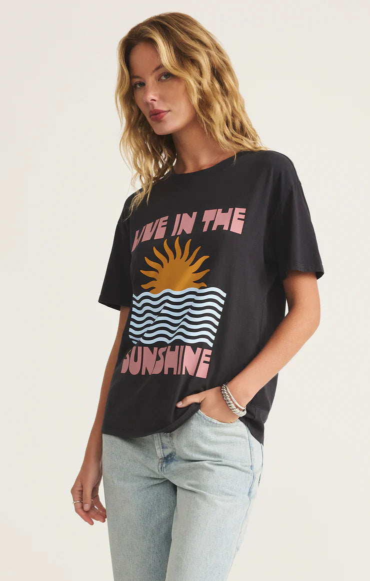 Slow Life Boyfriend Tee - Black Sand - BAY WINDOW