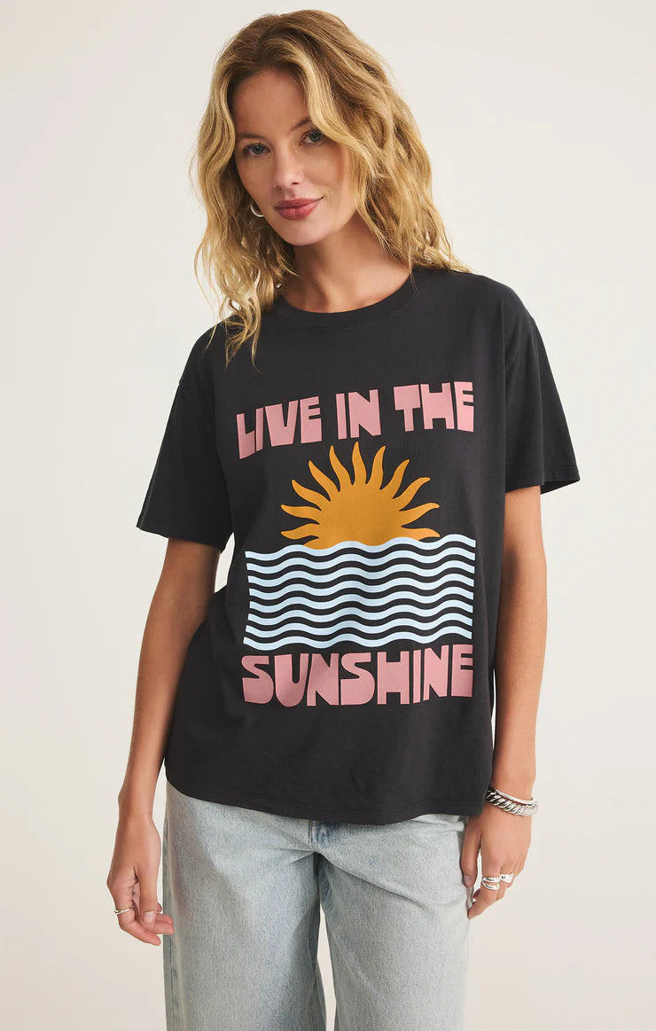 Slow Life Boyfriend Tee - Black Sand - BAY WINDOW