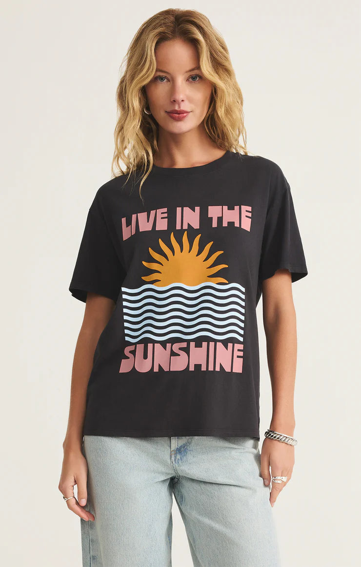 Slow Life Boyfriend Tee - Black Sand - BAY WINDOW