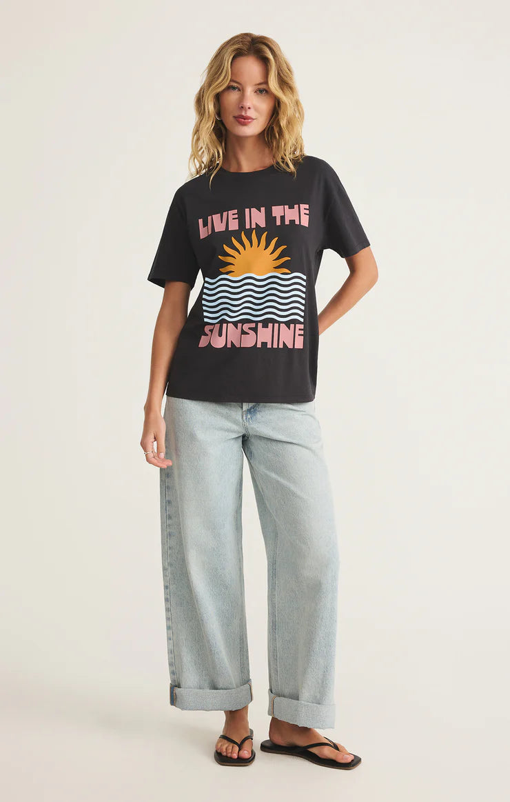 Slow Life Boyfriend Tee - Black Sand - BAY WINDOW