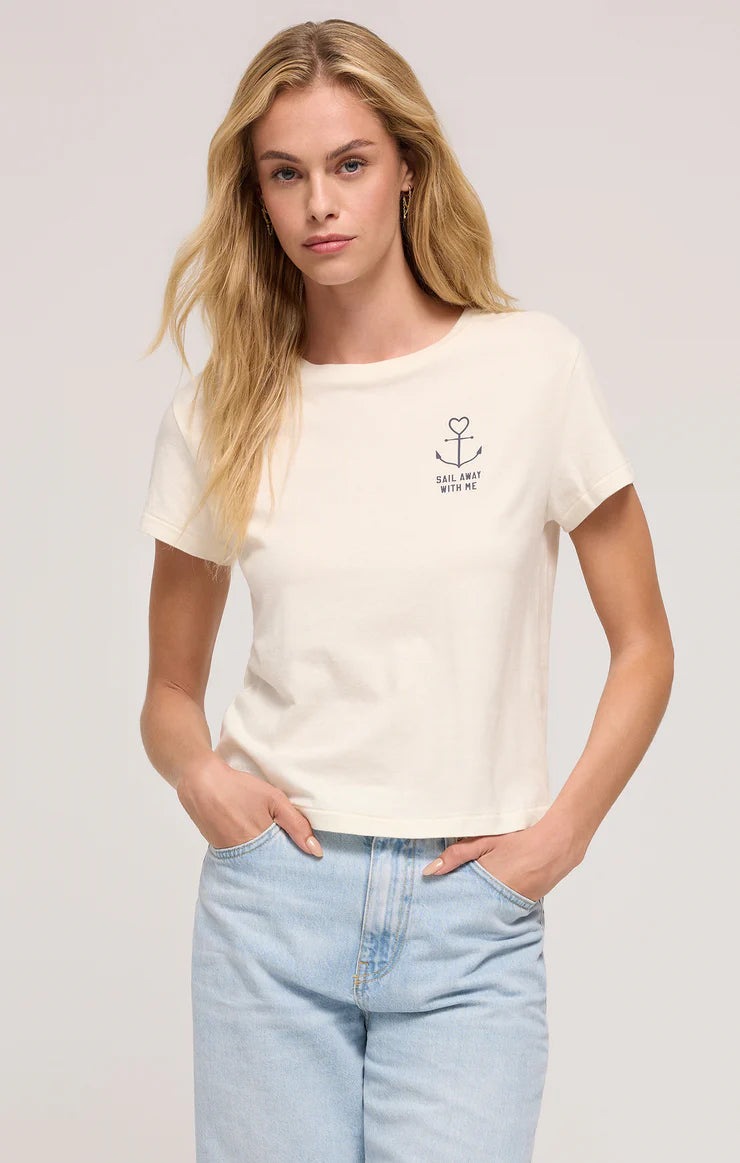 Anchor Tourist Tee - Sea Salt - BAY WINDOW