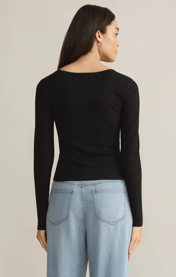 Infinity Fitted Long Sleeve Tee - Black - BAY WINDOW