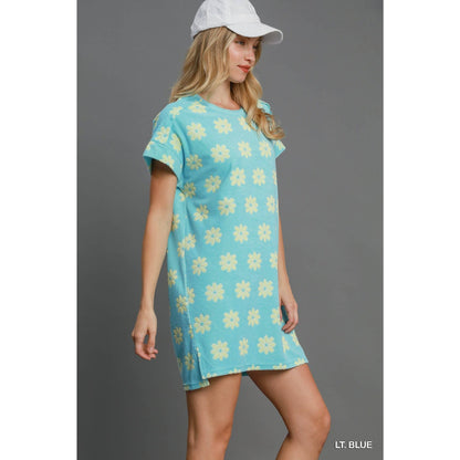 Floral Terry Cloth Short Dress