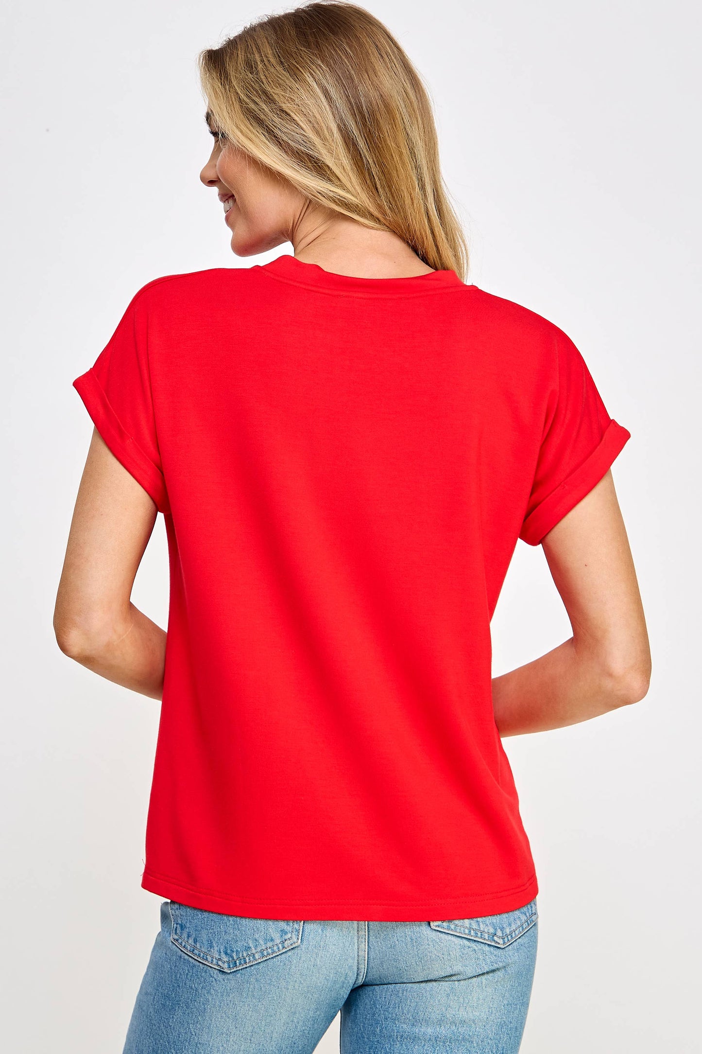V-Neck Tee - Red