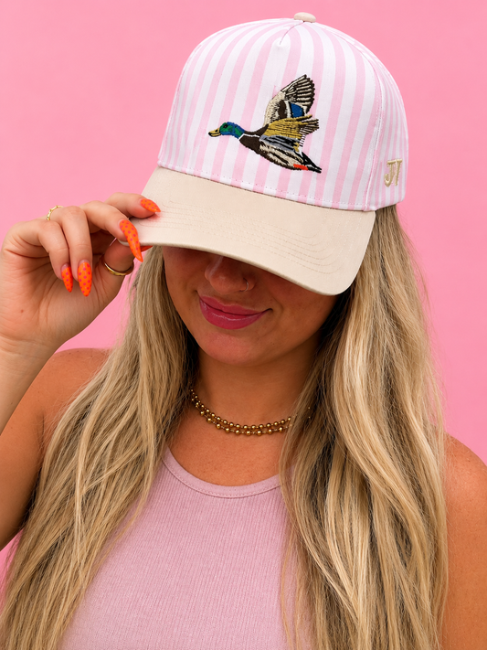 Pink Striped Flying Duck Cap