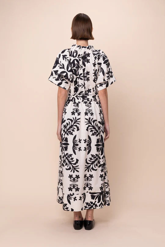 Krissy Dress - Flora Nero - BAY WINDOW