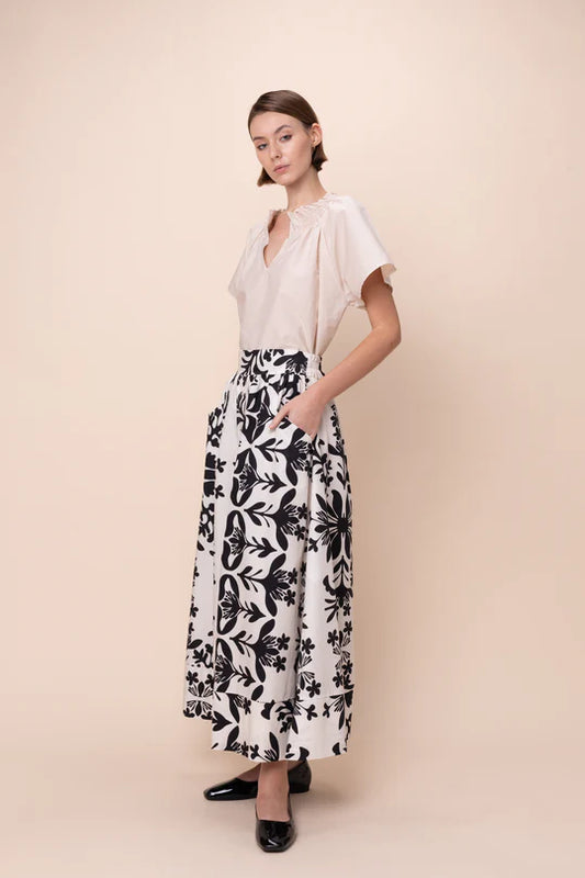 Krissy Dress - Flora Nero - BAY WINDOW