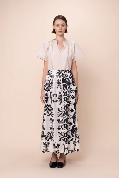 Krissy Dress - Flora Nero - BAY WINDOW