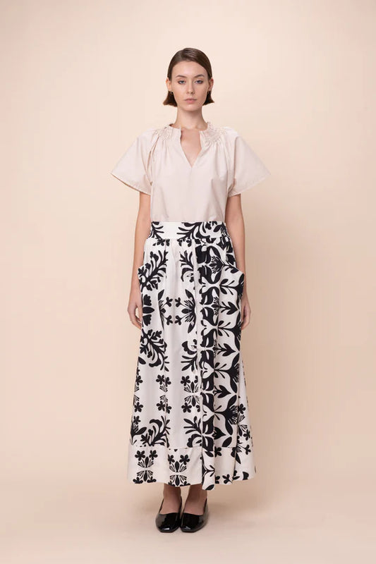 Krissy Dress - Flora Nero - BAY WINDOW