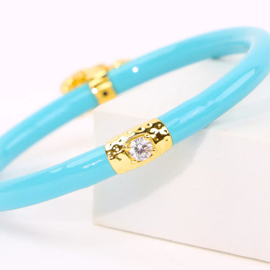 Fauna Seahorse All Weather Bangle - Turquoise