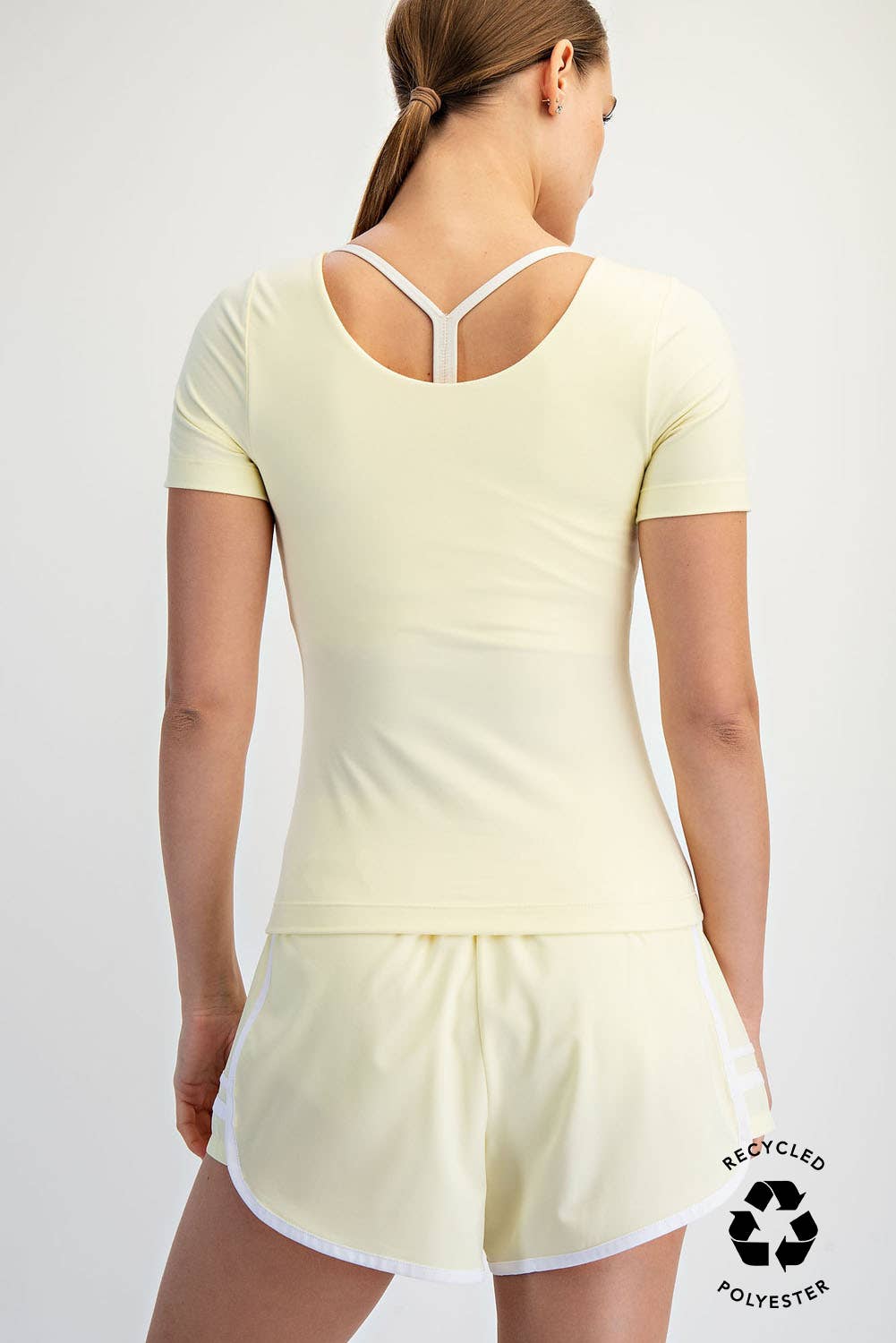 Recycled Butter Round Neck Short Sleeve Top