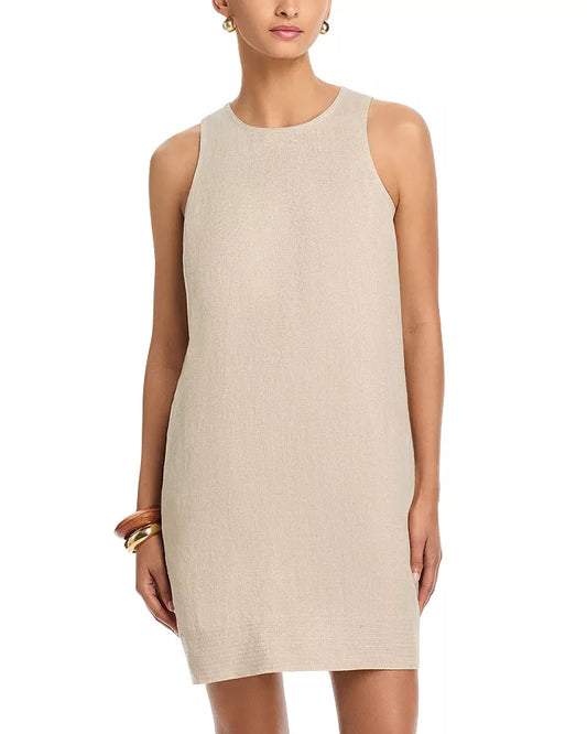 Two Palms Shine Short Dress - Natural Linen