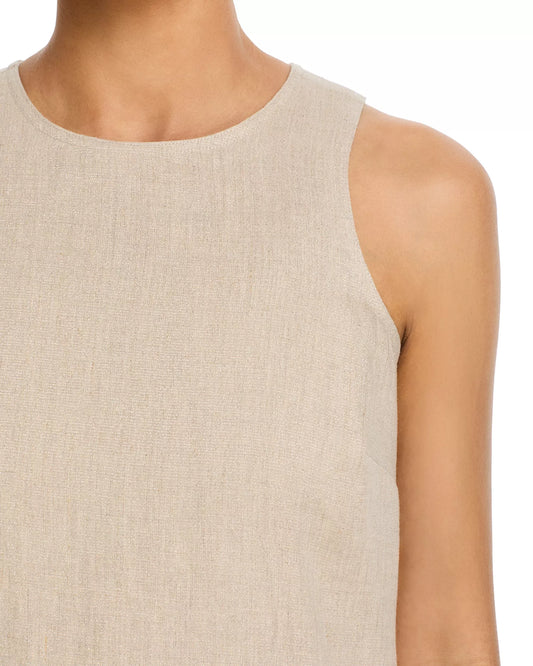 Two Palms Shine Short Dress - Natural Linen