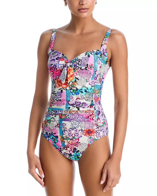 Tie Ruched One Piece - Roseum