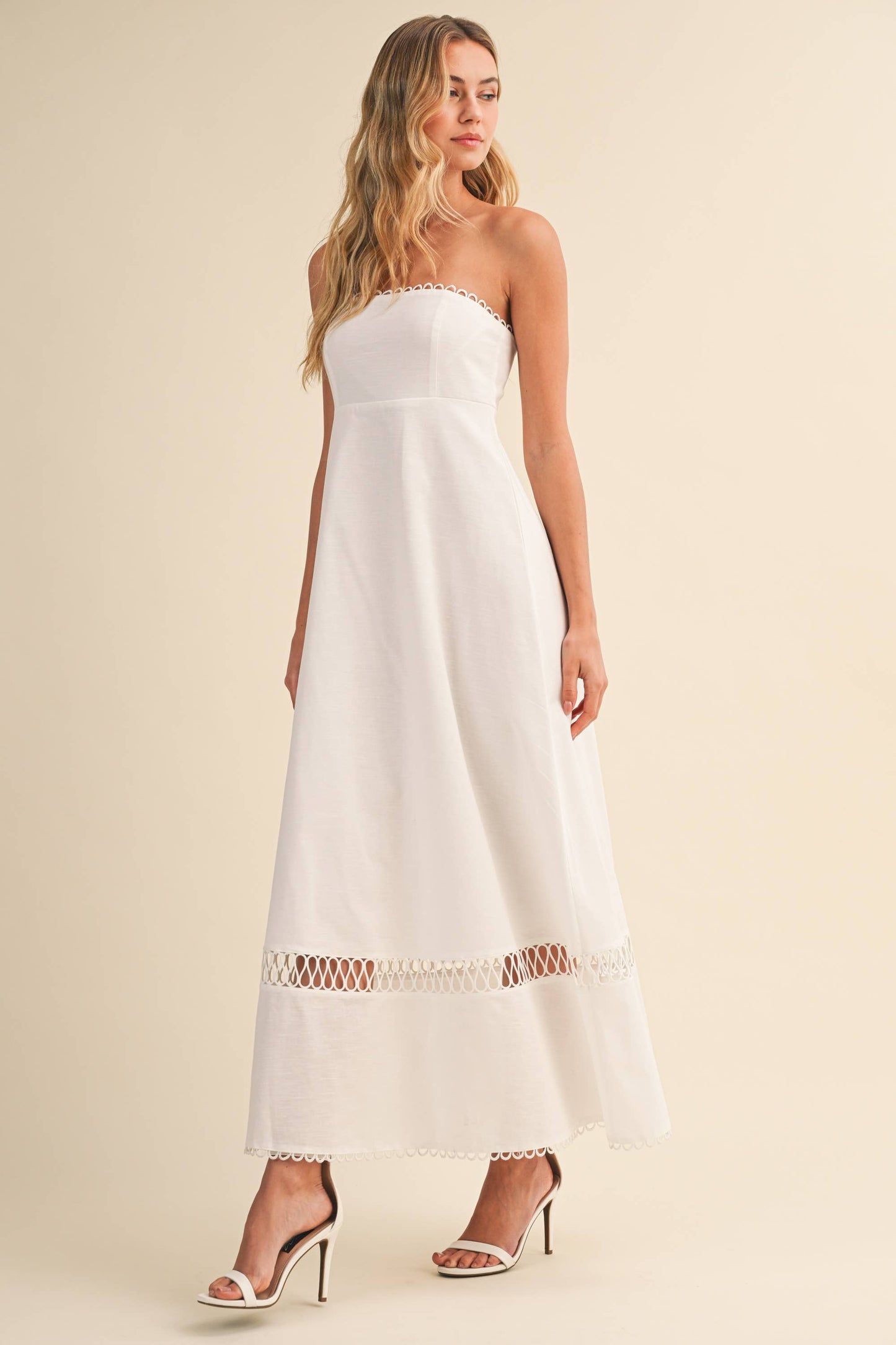 ID10248 LINEN ROPE EMBROIDERED ACCENT MINI DRESS