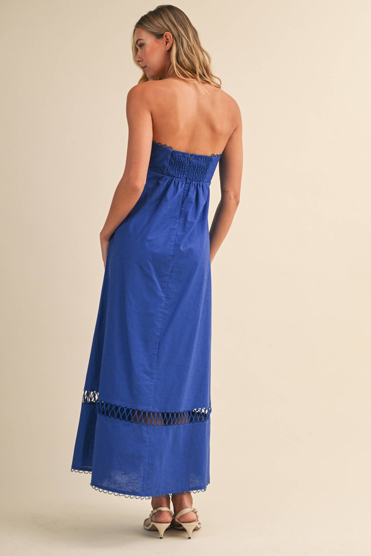 ID10248 LINEN ROPE EMBROIDERED ACCENT MINI DRESS