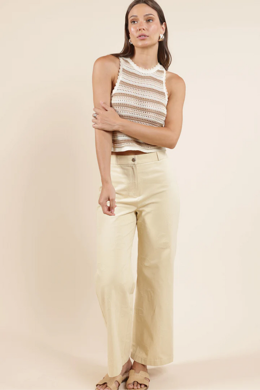 Tisha Striped Sweater Tank - Cream Multi