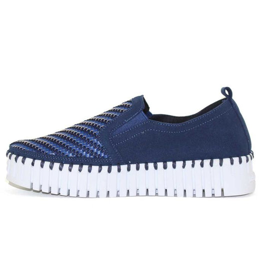 Tulip Platform Sneakers in Dark Indigo