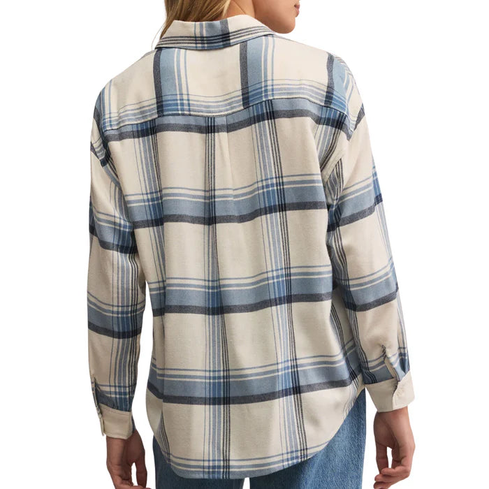 River Plaid Button Up - Vintage Indigo - BAY WINDOW