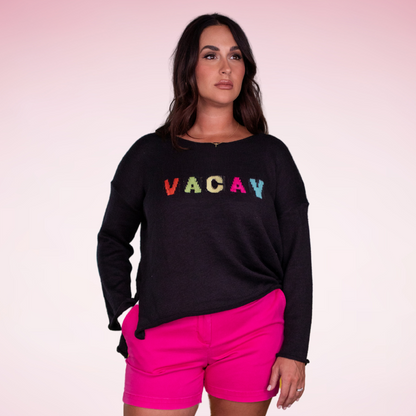 Vacay Saying Lightweight Soft Sweater Top