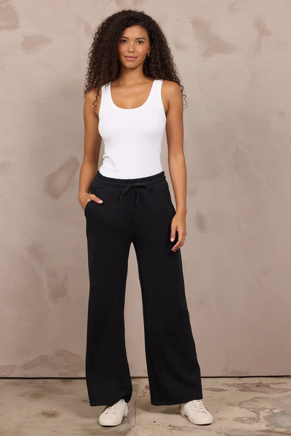 Black Luxe Cloud Wide Leg Pants