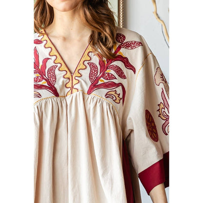 Vintage Embroidery Patch Dress