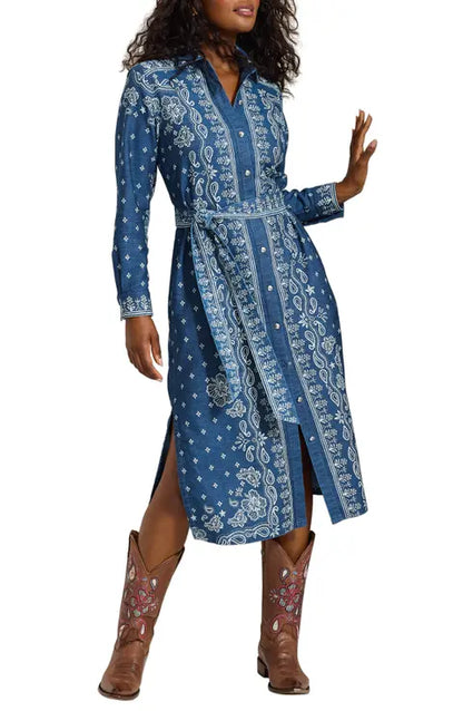 Bandana Bay L/S Midi Shirt Dress